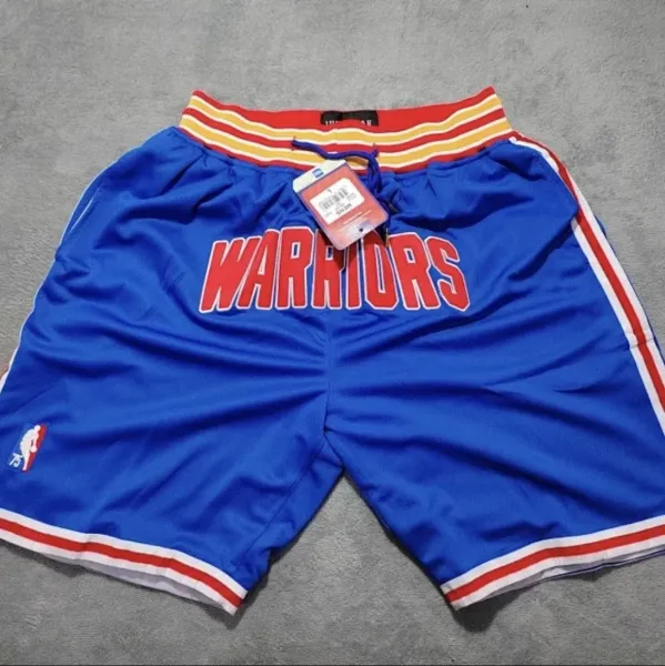 Golden State Warriors NBA Swingman Shorts Blue Red White - 1