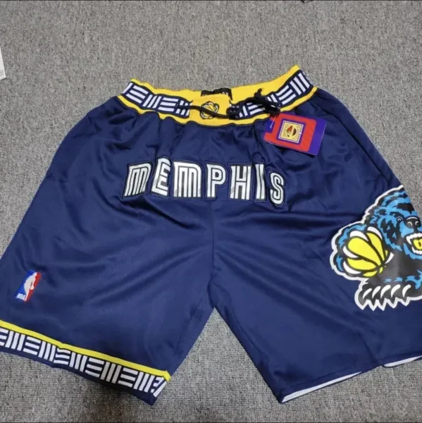 Memphis Grizzlies NBA Authentic Swingman Shorts Navy Blue - 1