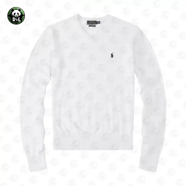 Ralph Lauren Classic Fit V-Neck Sweater White - 1
