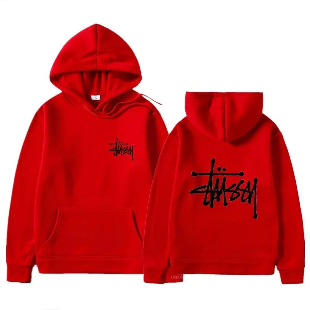 Stüssy Hoodies & Sweatshirts Logo Print Pullover Hoodie — Red 6