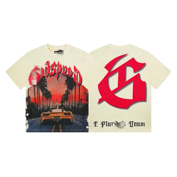 Union x Undefeated Sunset Palm T-Shirt Beige - 1