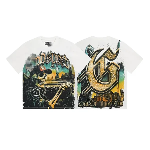 Godspeed Out Of My Way Graphic Print White T-Shirt - 1