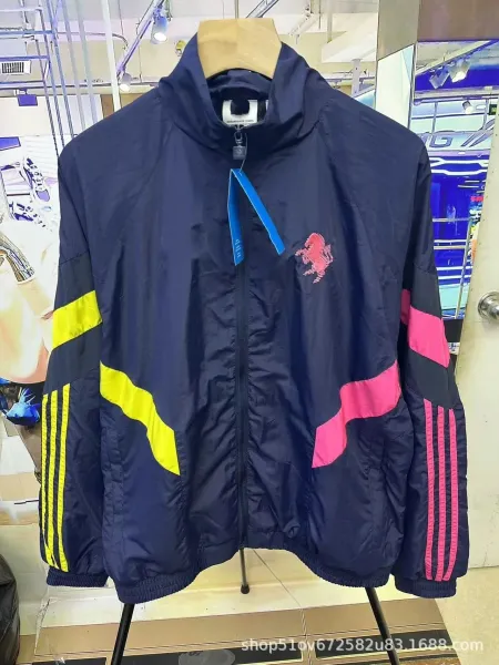 Adidas Originals x Scuderia Ferrari Windbreaker Navy Blue Yellow Pink Jacket - 1