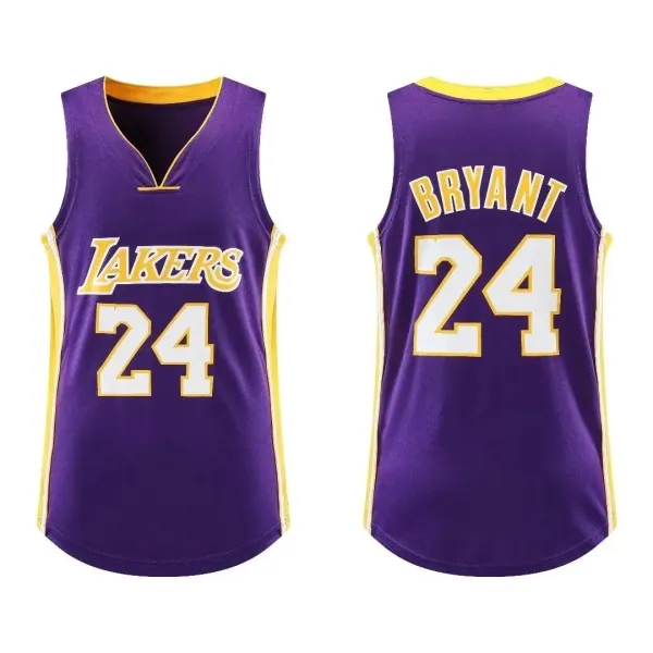 Los Angeles Lakers Kobe Bryant #24 Purple Gold Jersey - 1