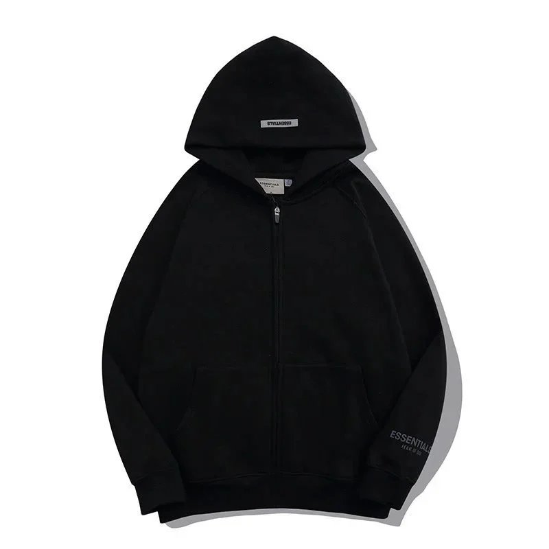 Fear of God Essentials Black Oversized Hoodie - 9