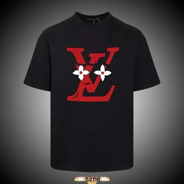 Louis Vuitton LV Flower Logo Black T-Shirt - 1