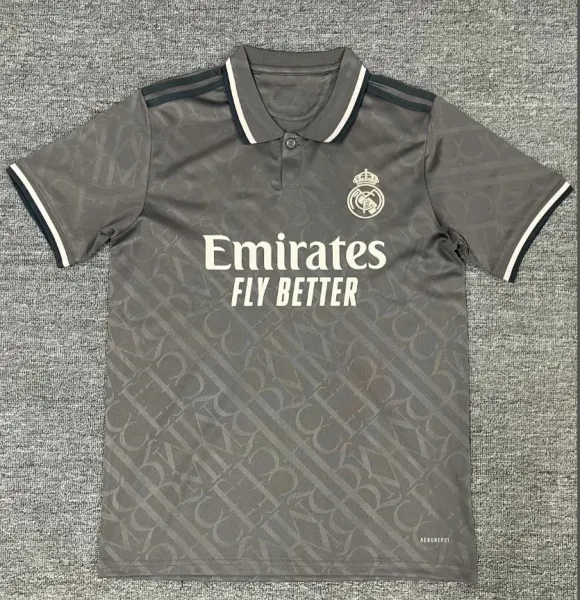 Real Madrid x Adidas 2023-24 Third Jersey Gray Polo - 1
