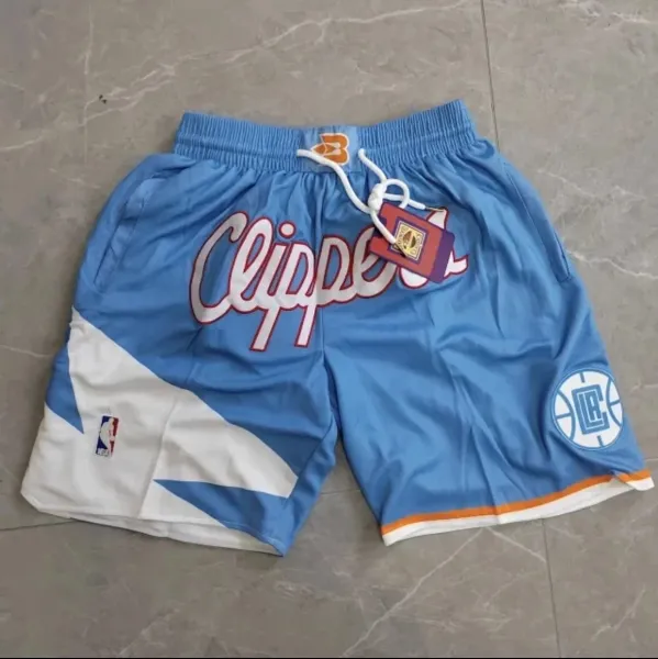 LA Clippers Retro Basketball Shorts Blue/White - 1