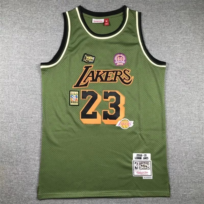 Mitchell & Ness x NBA Hardwood Classics Lakers 2018-19 LeBron James Green Swingman Jersey - 1
