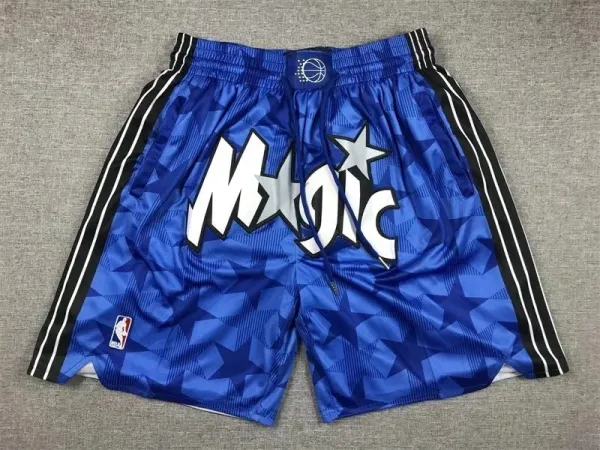 Orlando Magic Throwback Swingman Shorts Blue Star Pattern Shorts - 1