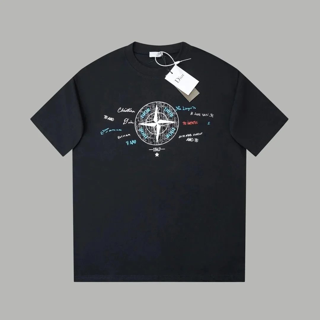 Dior T-Shirts Crew-neck short-sleeve jacquard T-shirt — 33
