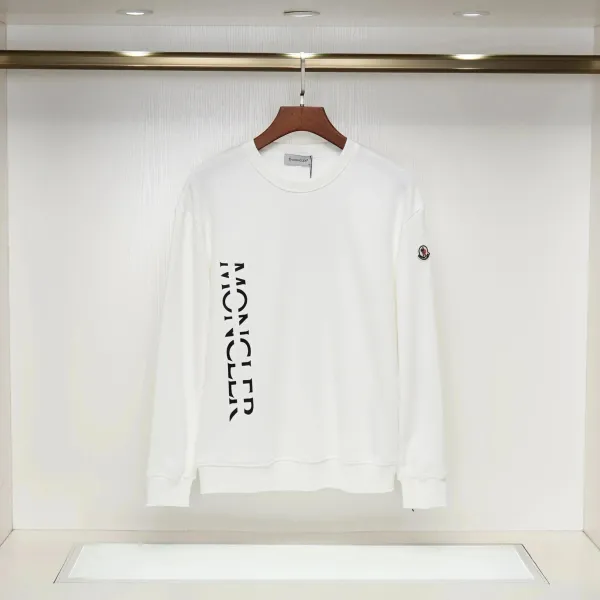 Moncler Vertical Logo White Sweatshirt - 1