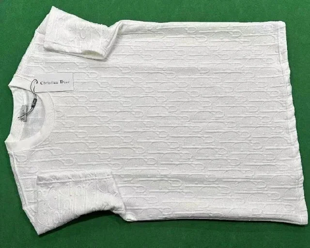 Dior T-Shirts Crew-neck short-sleeve jacquard T-shirt product detail image 14