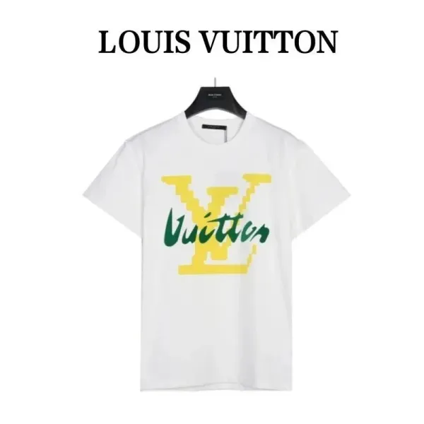 Louis Vuitton Pixelated LV Logo White T-Shirt - 1
