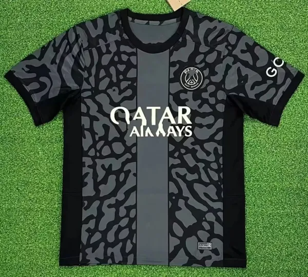 Paris Saint-Germain 2023-24 Third Jersey Black Gray Camo Jersey - 1