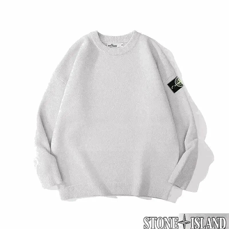 Stone Island Knitwear Crewneck knit sweater with compass sleeve badge image 1