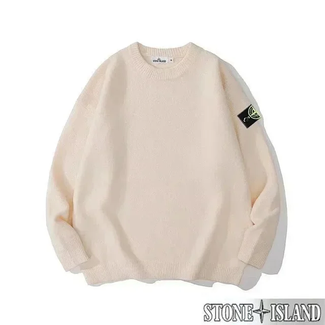 Stone Island Knitwear Crewneck knit sweater with compass sleeve badge product detail image 4