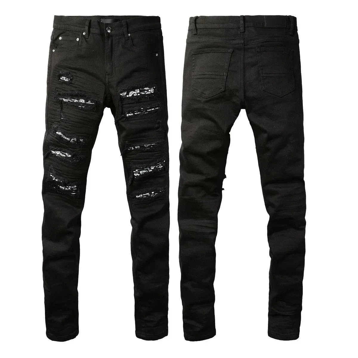 Unbranded Jeans Distressed Slim-Fit — 8607