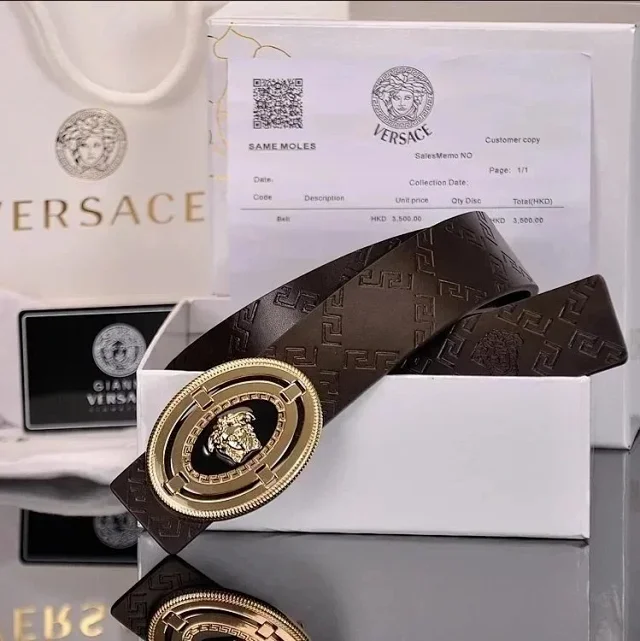 Versace Belts K4-02273 Medusa buckle embossed leather belt product detail image 7