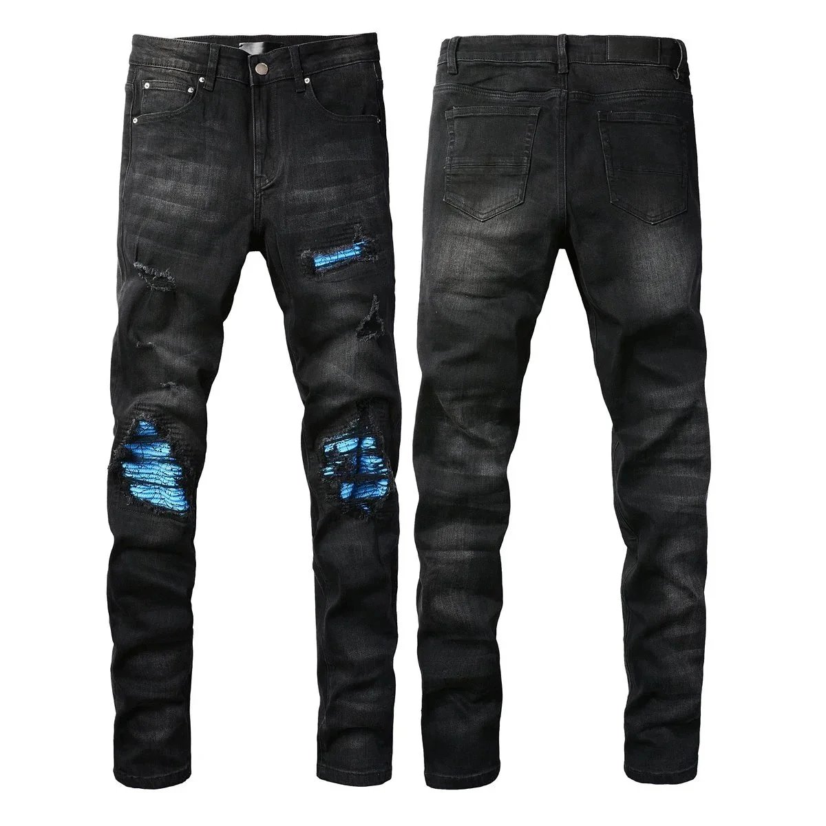 Unbranded Jeans Distressed Slim-Fit — 8870