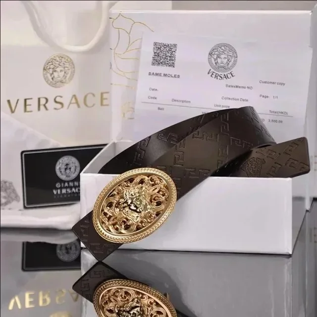Versace Belts K4-02273 Medusa buckle embossed leather belt product detail image 6