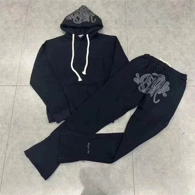 Unbranded Tracksuits Graffiti Print Hoodie and Flared Jogger Set product detail image 2