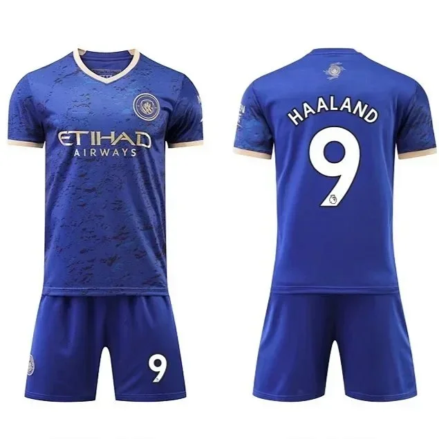 Manchester City FC Football Jerseys Short-sleeve jersey and shorts set with player name number print product detail image 10