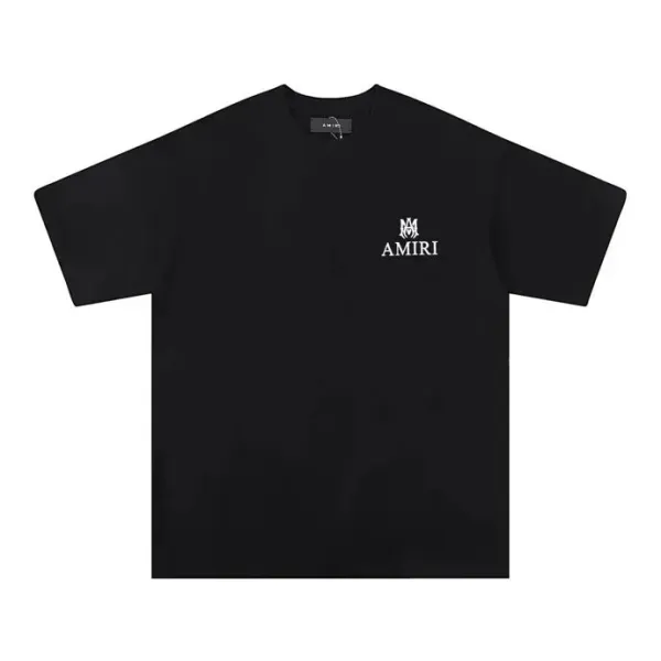 Amiri Logo Embroidered Black T-Shirt - 1