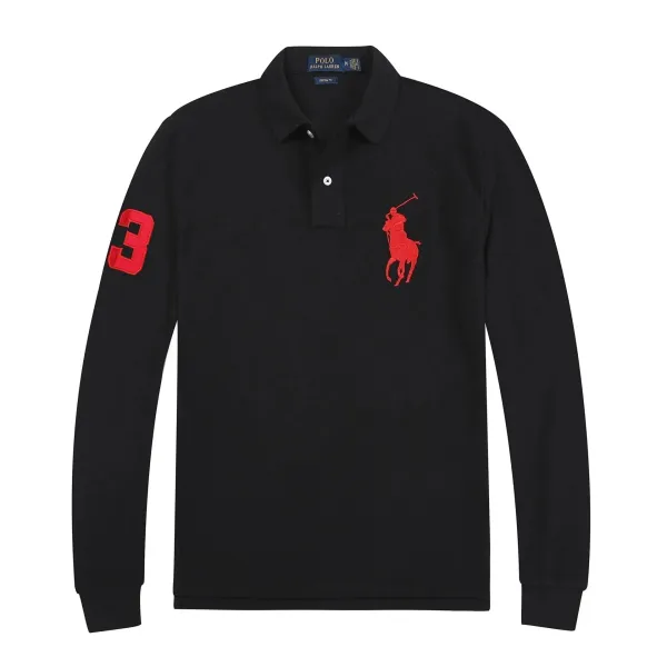 Ralph Lauren Big Pony Long-Sleeve Polo Black - 1