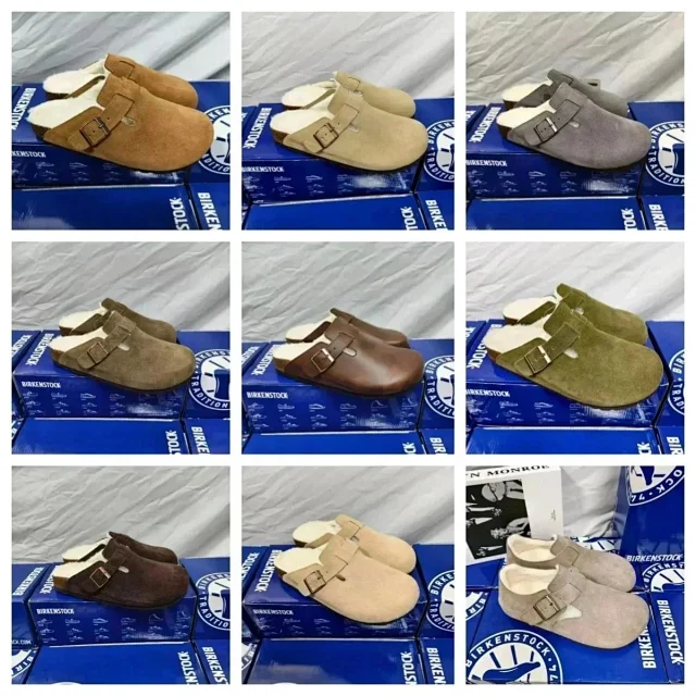 Birkenstock Slippers Boston fleece-lined buckle clogs product detail image 1