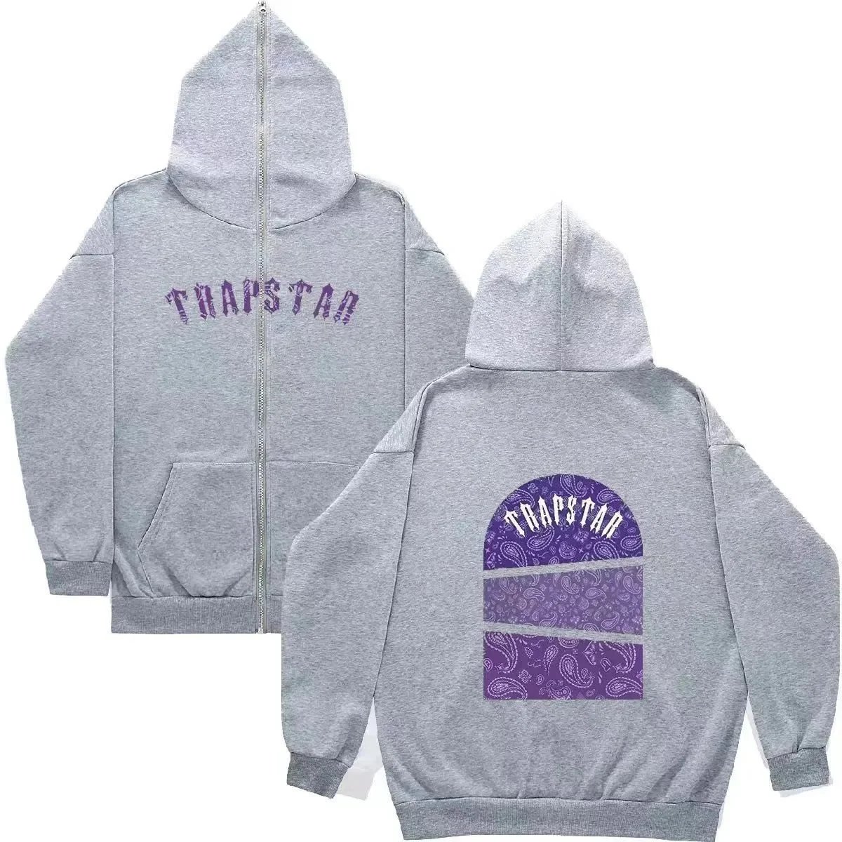 Trapstar Hoodies & Sweatshirts SQ002 zip-up hoodie with graphic prints — 6 gray