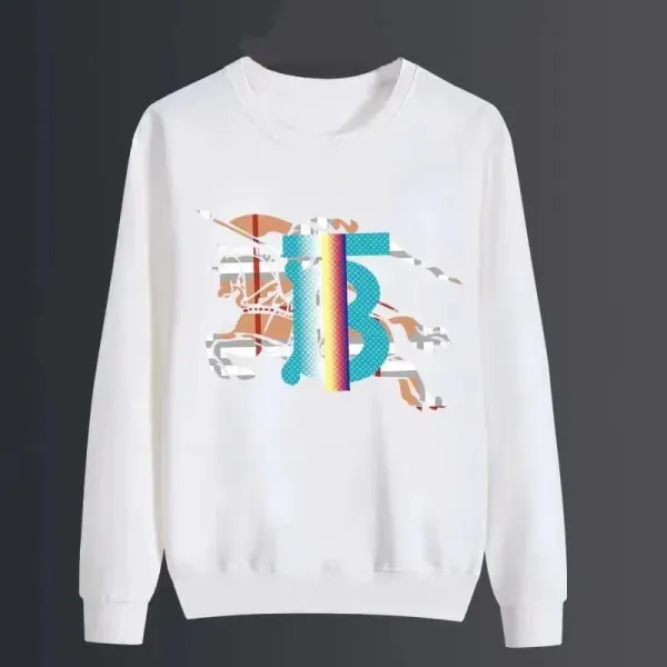 Burberry TB Monogram Horse Print White Hoodie - 1