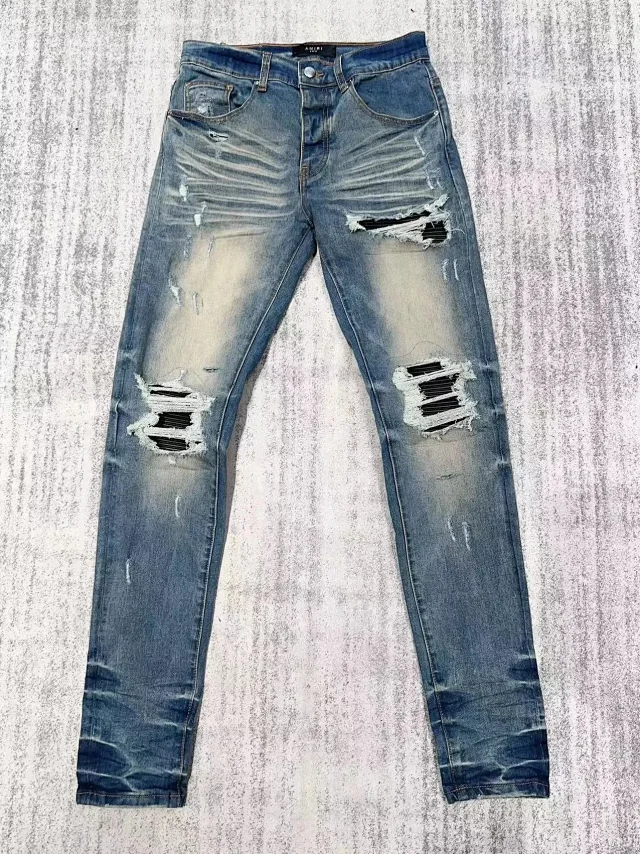 Amiri Distressed printed denim jeans product detail image 14