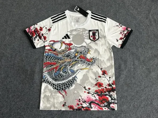 Adidas Japan National Team Dragon Print White Jersey - 1