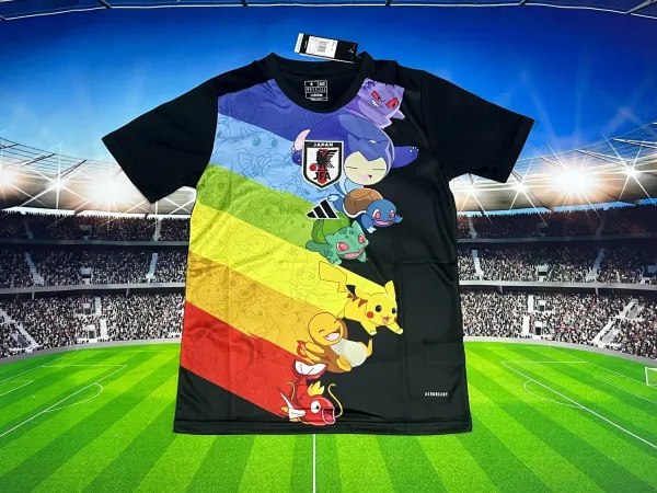 Adidas x Pokémon Japan National Team Jersey Black Multicolor T-Shirt - 1