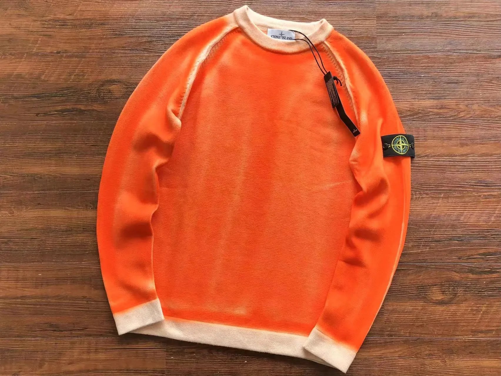 Stone Island Knitwear Crewneck knit sweater with Compass badge sleeve patch — 19