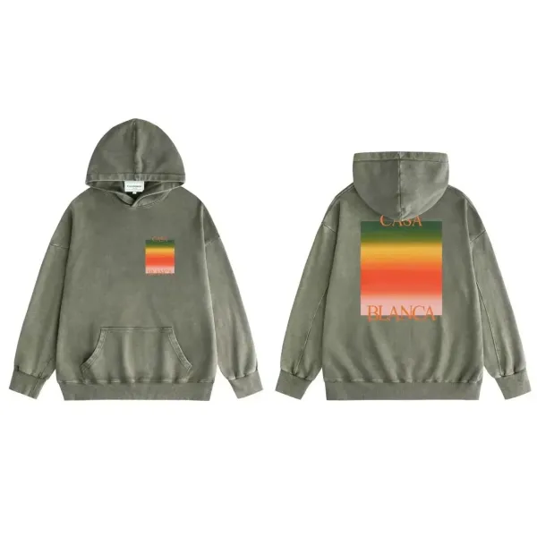 Casa Blanca Sunset Gradient Hoodie Army Green - 1