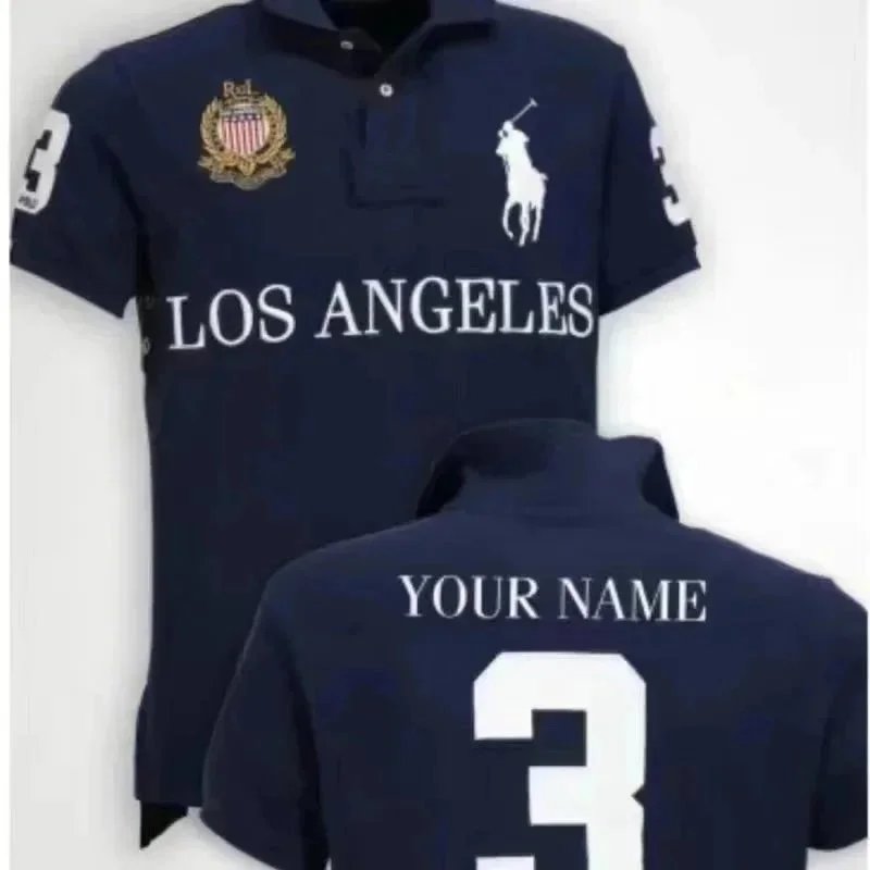 Polo Ralph Lauren Shirts City Embroidered Short-Sleeve Shirt with Number Graphic — Los Angeles