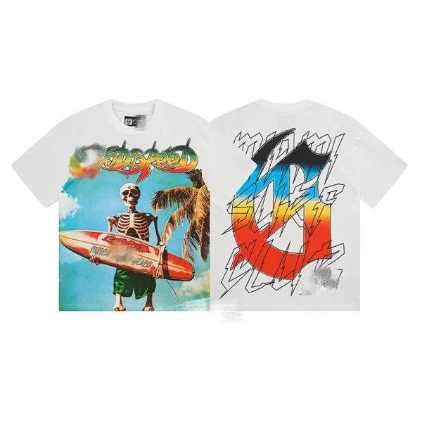 ODISPEED x Digital Pioneer Surf Skeleton White T-Shirt - 1