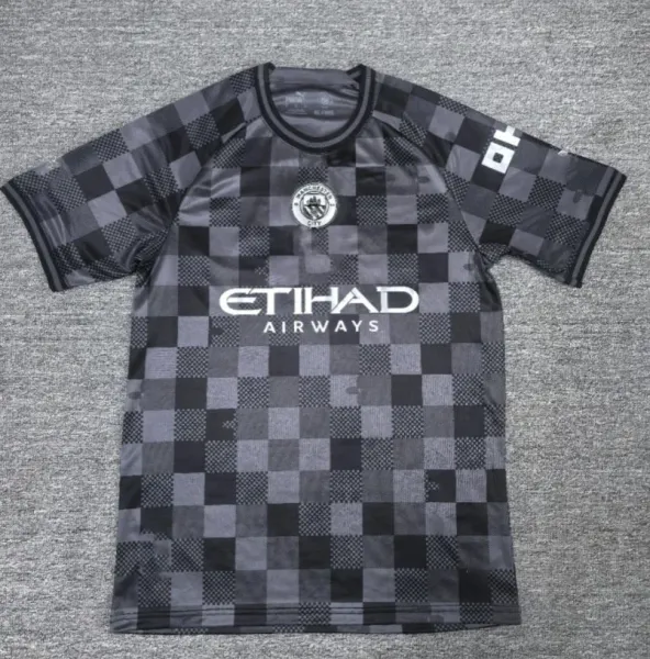 Manchester City x Puma Checkered Third Jersey Black/Gray - 1