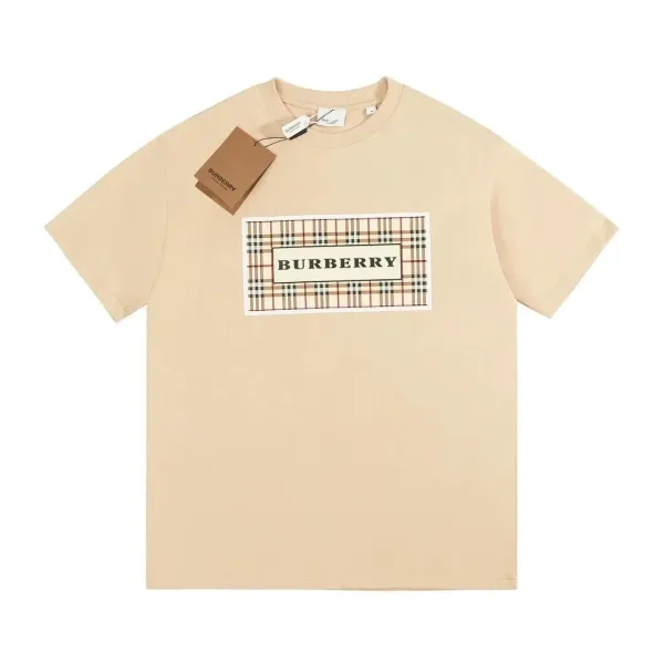 Burberry Check Logo Box T-Shirt Beige - 1