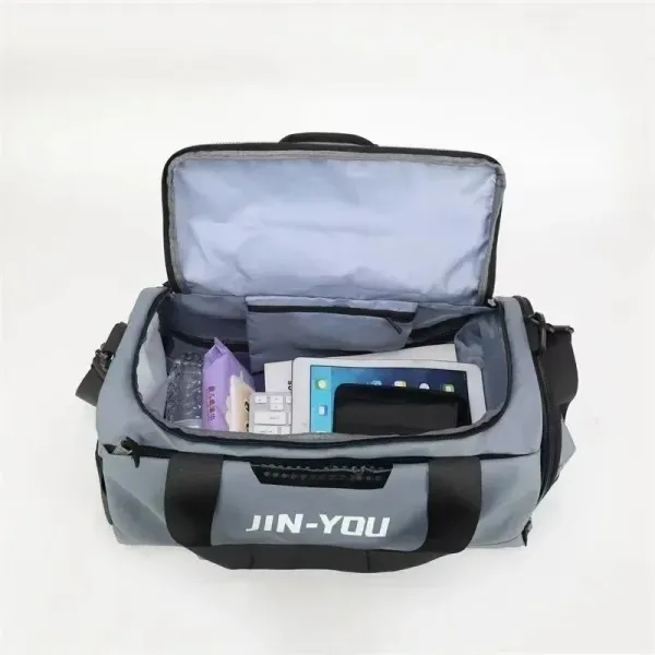 Nike Duffel Bag Gray Sporty Travel Bag - 4