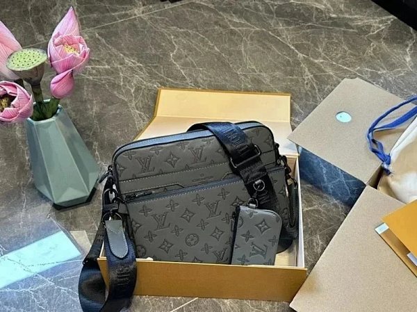 Louis Vuitton Monogram Eclipse Messenger Bag Gray Crossbody Bag product listing in Litbuy spreadsheet finds