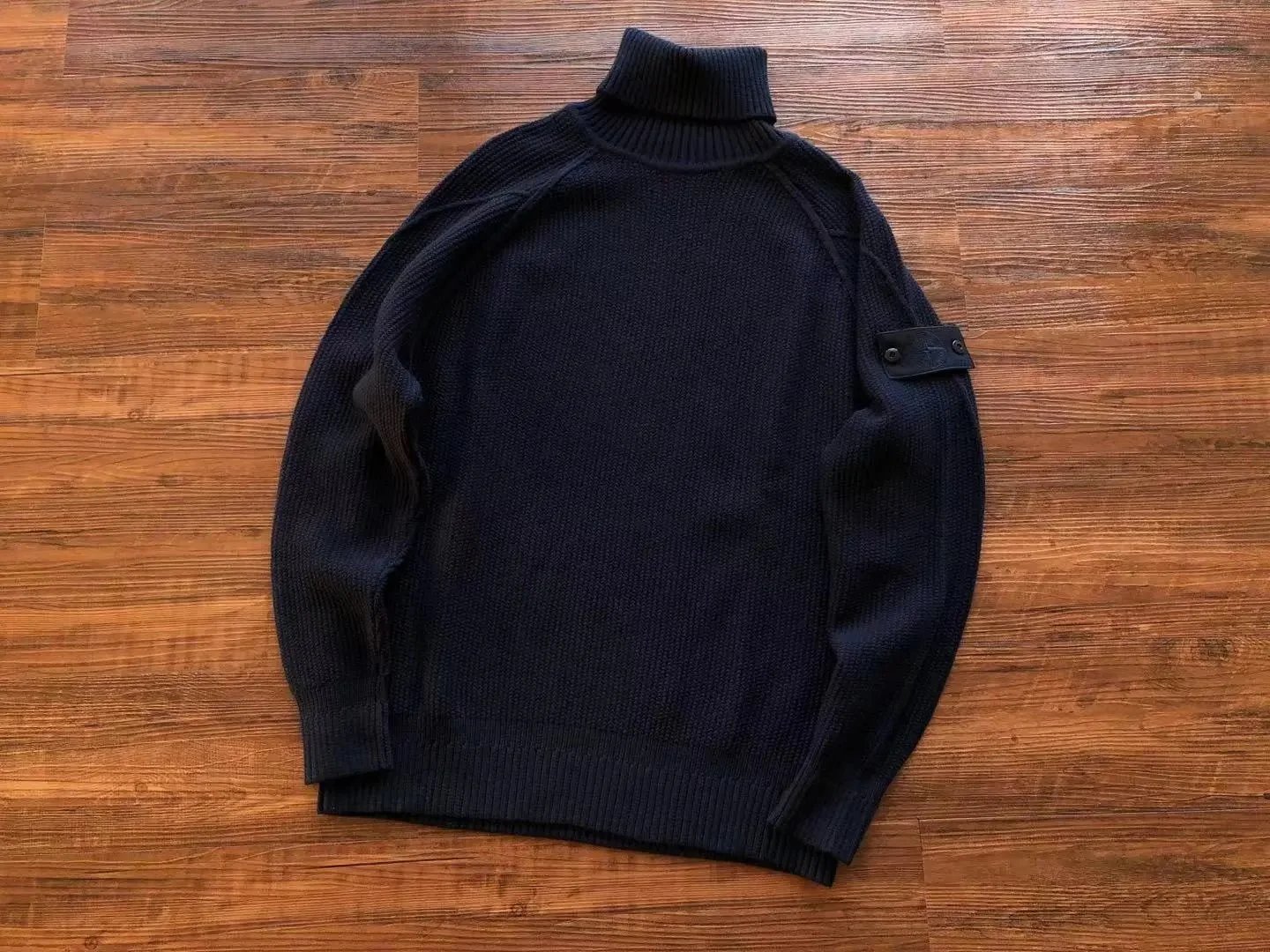 Stone Island Knitwear Crewneck knit sweater with Compass badge sleeve patch — 32