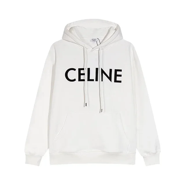 CELINE Hoodies & Sweatshirts Logo pullover hoodie with kangaroo pocket product detail image 2
