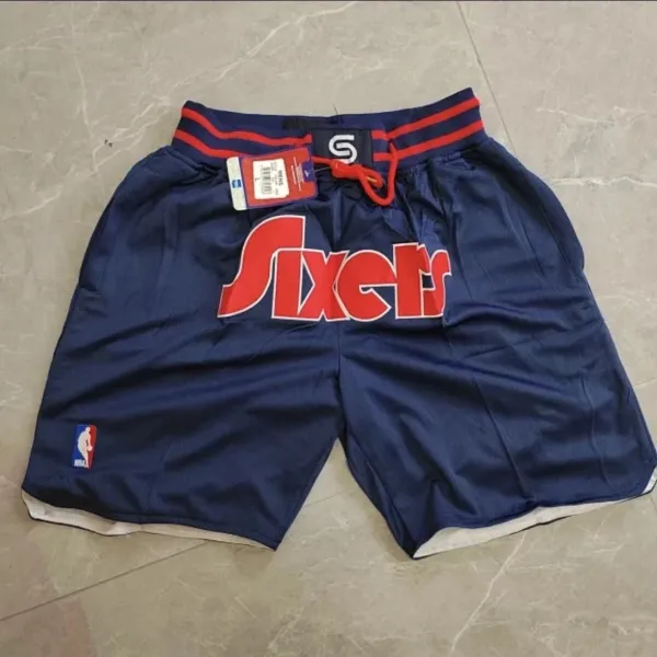 Philadelphia 76ers NBA Authentic Shorts Navy Red - 1