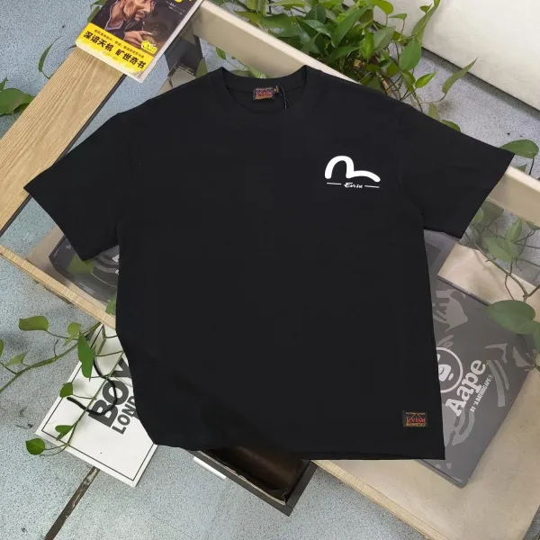 Evisu Minimal Logo Black T-Shirt - 1