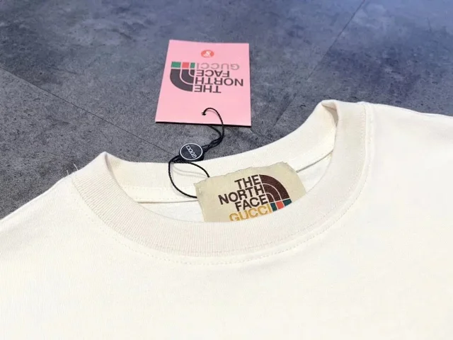 The North Face T-Shirts Gucci collaboration logo graphic product detail image 6