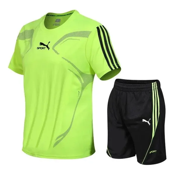 Puma Sport Performance Set Neon Green and Black Activewear - 1