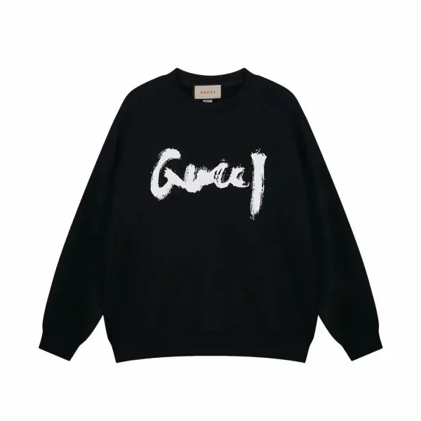 Gucci Graffiti Logo Black Hoodie - 1